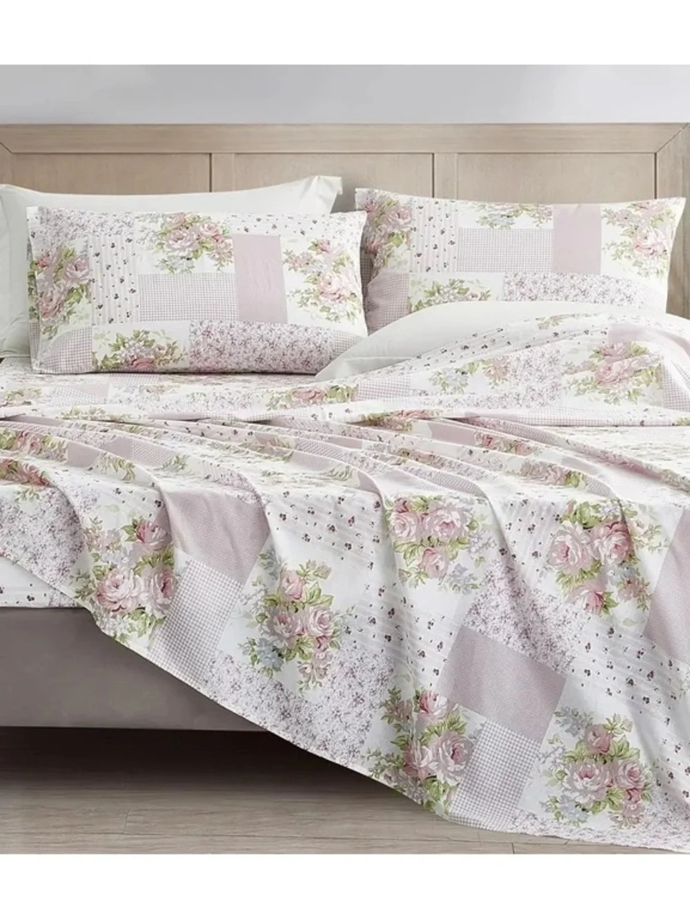 Floral Patchwork Queen sheet Set 4 piece